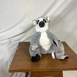 Plush Ring-Tailed Lemur Stuffed Animal‎ - Soft Gray & White Madagascar Character